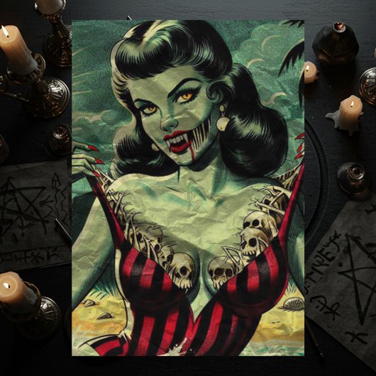 Zombie Vampire Button-up Seidenpapier