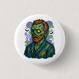 Zombie Van Gogh - Cartoon Comic Parody Button