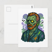 Zombie Van Gogh - Cartoon Comic Parody Postkarte (Vorne/Hinten)