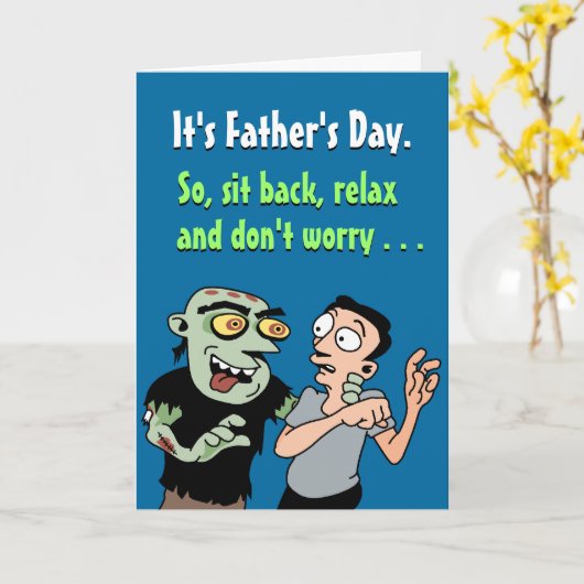 Zombie-Vater-Tag Karte (Gelbe Blume)