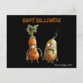 Zombie veggie schwarze Halloween Postkarte (Vorderseite)