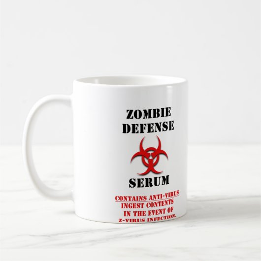 Zombie-Verteidigungs-Serum-Tasse Kaffeetasse (Links)