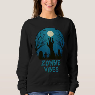 Zombie-Vibes Mondbeschienener Friedhof Gruselige K Sweatshirt