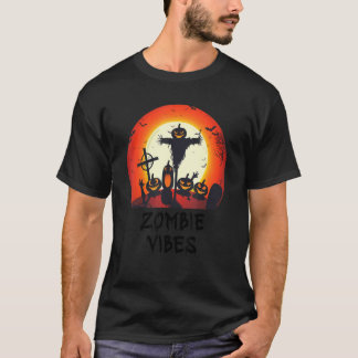 Zombie-Vibes Mondbeschienener Friedhof Gruselige T-Shirt