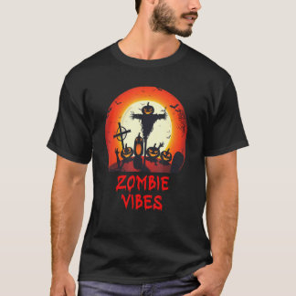 Zombie Vibes Moonlit Friedhof Beängstigende Kinder T-Shirt