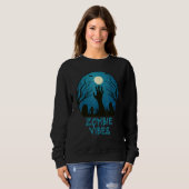Zombie Vibes Moonlit Graveyard  Scary Kids Boys Ad Sweatshirt (Vorne ganz)