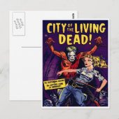 Zombie - Vintage-Horror-Comic Postkarte (Vorne/Hinten)