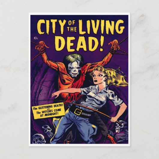 Zombie - Vintage-Horror-Comic Postkarte (Vorderseite)