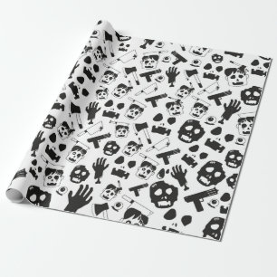 Zombie Vintages nahtloses Muster Hintergrundthema Geschenkpapier