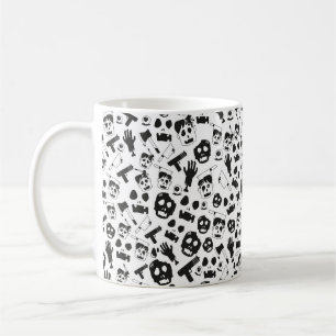 Zombie Vintages nahtloses Muster Hintergrundthema Kaffeetasse