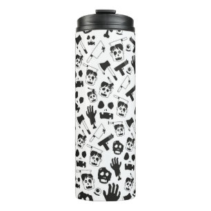 Zombie Vintages nahtloses Muster Hintergrundthema Thermosbecher