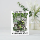 Zombie Virus add Bee equals Zombee Postkarte (Stehend Vorderseite)
