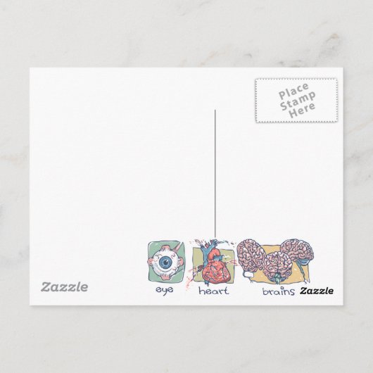 Zombie Virus add Bee equals Zombee Postkarte (Rückseite)