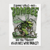 Zombie Virus add Bee equals Zombee Postkarte (Vorderseite)