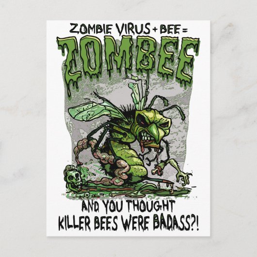 Zombie Virus add Bee equals Zombee Postkarte (Vorderseite)