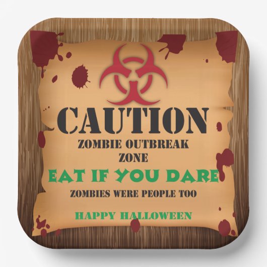 Zombie-Virus-Ausbruch-Halloween-Party Pappteller (Vorderseite)
