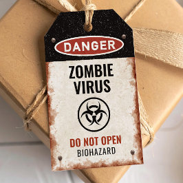 Zombie-Virus-Geschenkanhänger mit rostigem Gefahre Geschenkanhänger