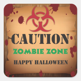 Zombie-Virus-Halloween-Party Quadratischer Aufkleber