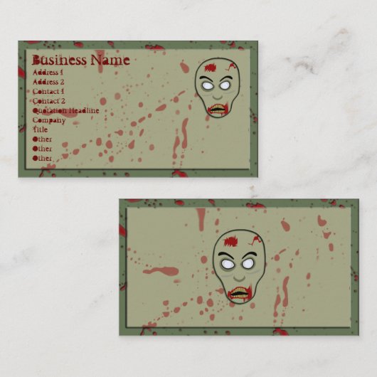 Zombie-Visitenkarten Visitenkarte (Vorne/Hinten)