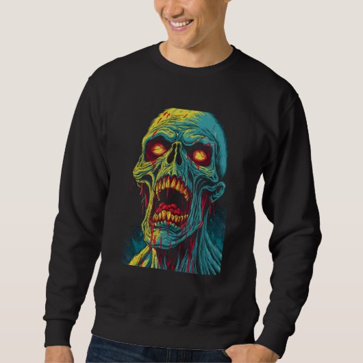 Zombie von Haunted Horror Halloween 1 Sweatshirt (Vorderseite)
