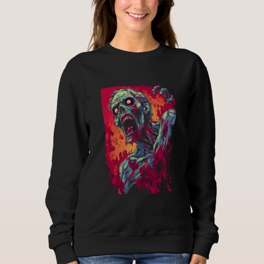 Zombie von Haunted Horror Halloween 2 Sweatshirt (Vorderseite)