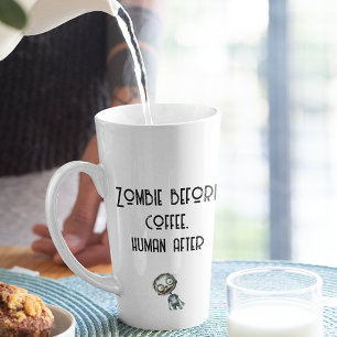 Zombie vor Kaffee Weißes Halloween Milchtasse