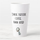 Zombie vor Kaffee Weißes Halloween Milchtasse (Vorderseite)