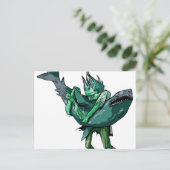 Zombie vs Shark Postkarte (Stehend Vorderseite)