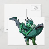 Zombie vs Shark Postkarte (Vorne/Hinten)