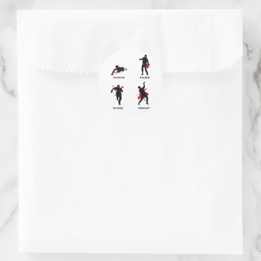 Zombie Walker Runder Aufkleber (Tasche)
