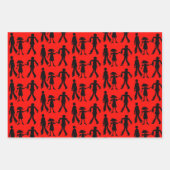 Zombie Walking Dead Black Red Geschenkpapier Set (Vorderseite)