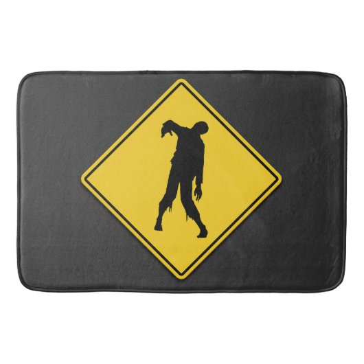 Zombie Warning Halloween Badematte (Vorderseite)