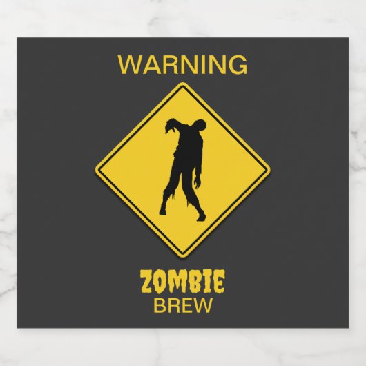 Zombie Warning Halloween Bierflaschenetikett (Einzelnes Label)