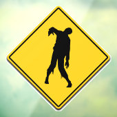 Zombie Warning Halloween Fensteraufkleber (Blatt 3)