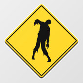 Zombie Warning Halloween Fensteraufkleber (Blatt)
