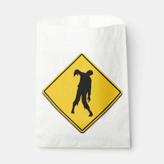 Zombie Warning Halloween Geschenktütchen (Vorderseite)