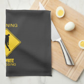 Zombie Warning Halloween Geschirrtuch (Viertel Falte)