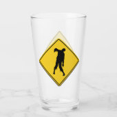 Zombie Warning Halloween Glas (Rückseite)