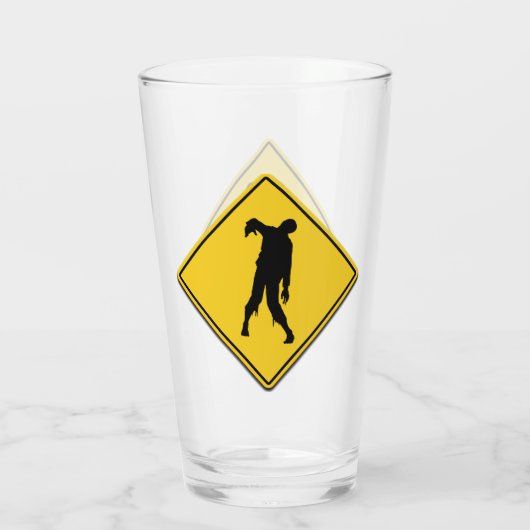 Zombie Warning Halloween Glas (Rückseite)
