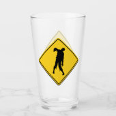 Zombie Warning Halloween Glas (Vorderseite)