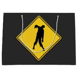 Zombie Warning Halloween Große Geschenktüte