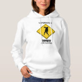 Zombie Warning Halloween Hoodie (Vorderseite)