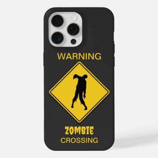 Zombie Warning Halloween iPhone Hülle (Rückseite)
