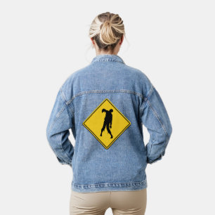 Zombie Warning Halloween Jeansjacke