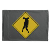 Zombie Warning Halloween Kissenbezug (Rückseite)