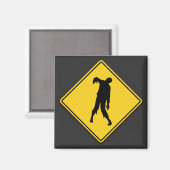 Zombie Warning Halloween Magnet (Vorderseite/Rückseite)