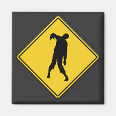 Zombie Warning Halloween Magnet (Vorne)