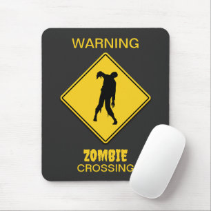 Zombie Warning Halloween Mousepad