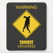 Zombie Warning Halloween Mousepad (Vorne)