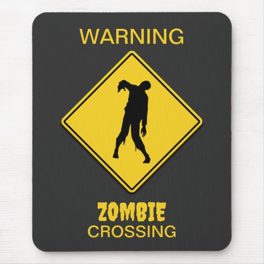 Zombie Warning Halloween Mousepad (Vorne)